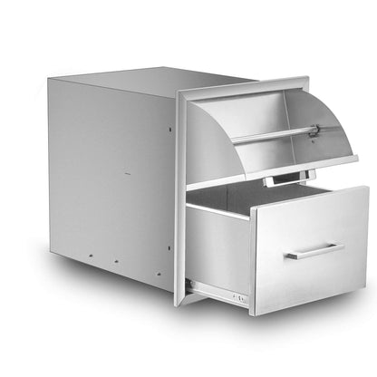 yuxiangBBQ Stainless Steel Paper Towel Holder Double Drawer 17W21H21D Works with Your Grilling or Prep Zones for Easy & Quick Cleanup