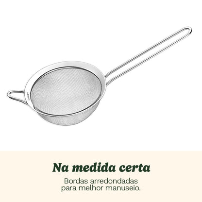 Cuisinart Mesh Strainers, 3 Count Stainless Steel Mesh Strainers for Kitchen, Fine Mesh Kitchen Strainer Set for Sifting, Straining & Cooking, Silver, CTG-00-3MS