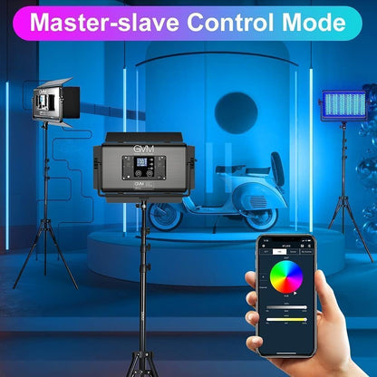 GVM 1500D RGB LED Video Light with Softbox, 75W Video Lighting Kit with Bluetooth Control, Led Panel Light for Photography, YouTube Studio, Video Shooting,18 Scene Mode, 2 Packs