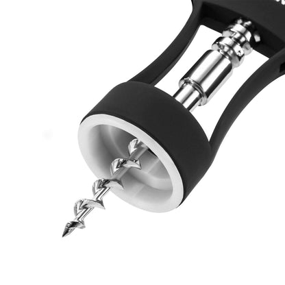 Beneno Wine Opener, Zinc Alloy Premium Wing Corkscrew with Multifunctional Bottles Opener, Sharp Wine Corkscrew with Ergonomic Non-Slip Wing Handle, Upgrade Black
