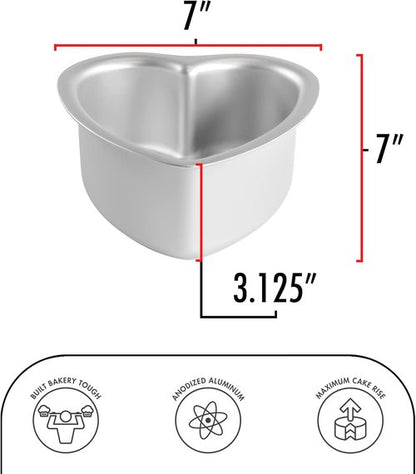 Fat Daddio's Heart Cake Pan - Anodized Aluminum, 6 x 3 Inch for Perfectly Shaped Cakes