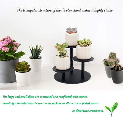 YQUQAQN Frosted Acrylic Table Display Stand for Figure Small Display Risers Black for Succulent Plants 3 Tier Round Risers for Decor 1 Pack