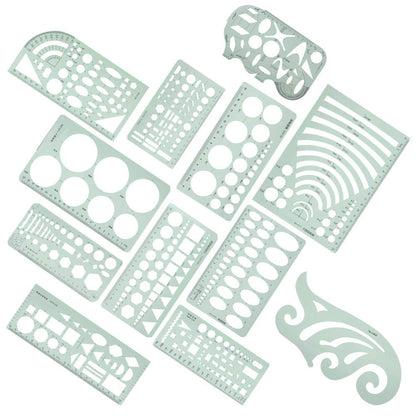 Drawing Tools, Geometric Stencils Drawing Stencils Geometric Drawing Template Multi Function Measuring Ruler 12pcs Ruler Set Curve Shaped Grading Rulers for Sewing Pattern