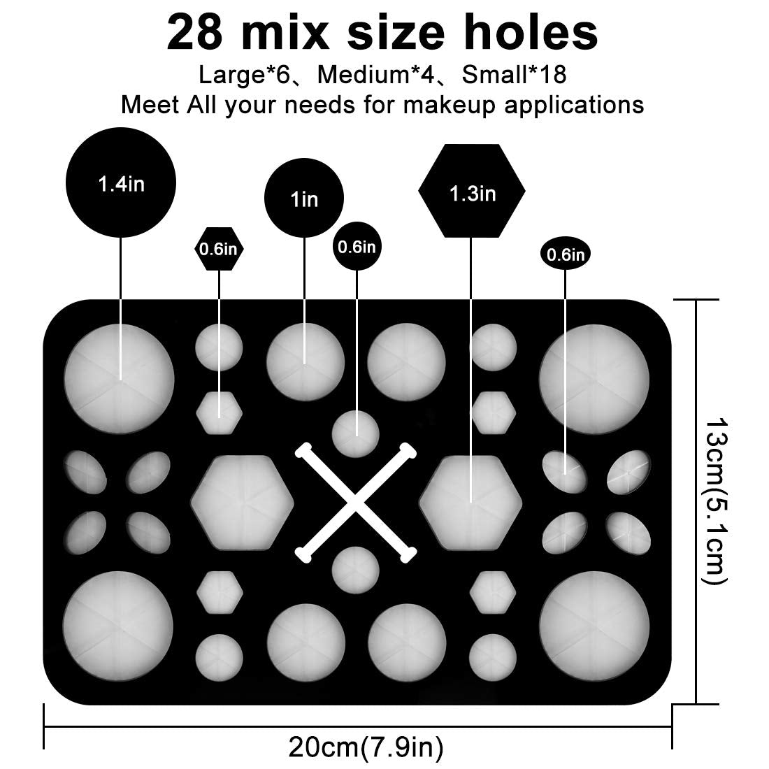 ReignSword 28 Hole Makeup Brush Drying Rack with Mat, Collapsible Makeup Brush Holder with Silicone Mat, Brush Dryer Stand, Make Up Organizer for Vanity Countertop