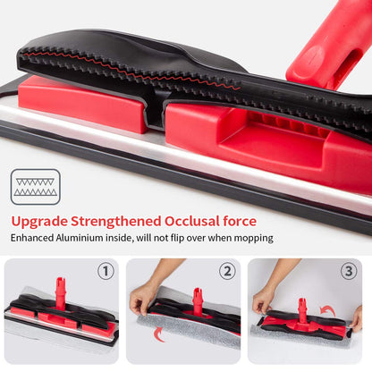 Microfiber Mops for Hardwood Floor Cleaning: MEXERRIS Flat Floor Mop with 4 Washable Pads 59" Adjustable Handle - Dust Dry Mops for Kitchen Bathroom Tile Laminate Wood Vinyl - Home Commercial Mop