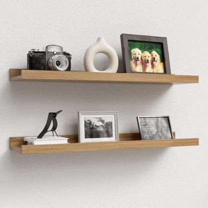 23.6 Inches 2 Set Boswillon Long Floating Shelves, Modern Wall Shelf for Bedroom, Nursery Book Shelf with Lip, Picture