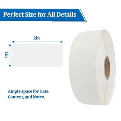 1000 Pack Blank Removable Freezer Labels Food Labels for Containers, Pantry Organization Waterproof, Write-On Freezer Labels for Kitchen, Restaurant & Grocery （1 * 2 Inch）