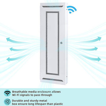 XMK 42 Inch Media Enclosure,WiFi Electrical Box,Cable Management Box for Organize Network/Router/Modem/Ethernet Switch Device,Structured Wiring Enclosure Media Box Cabinet with 180°Hinged Door