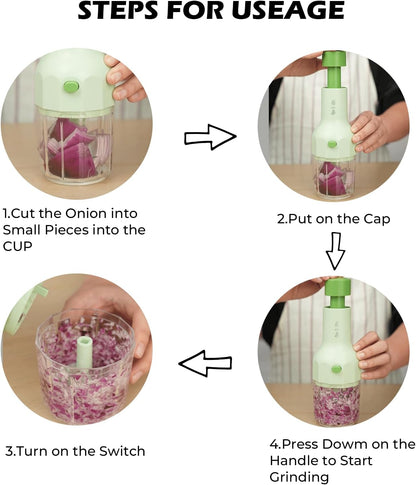 ZHANG XIAO QUAN SINCE 1628 Manual Vegetable Chopper - Push-Press Hand Food Chopper for Onions, Garlic, Herbs