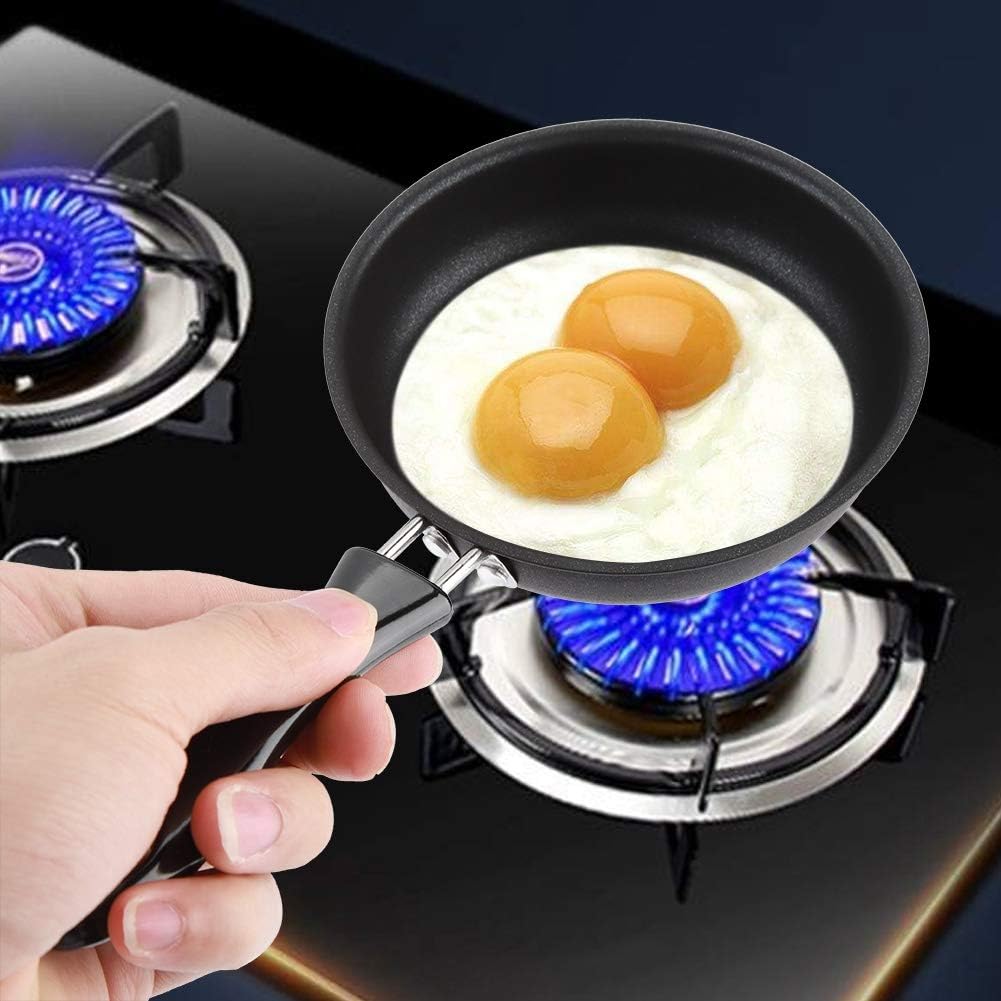 Zerodis Portable Mini Frying Pan, Nonstick Egg Pan for Breakfast Sandwich, Burger, Heat Resistant Cast Iron Skillet