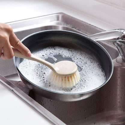 Jerliflyer Dish Brush with Handle, Long Handle for Cleaning Dishes, Pots, Pans, Sinks, Stoves