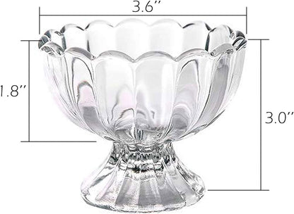 VanEnjoy Glass Bowl Set, Mini Prep, Dip, Dessert, Ice Cream, Bar Snack Dish Bowls - Set of 4, 4 Oz in Safe Package