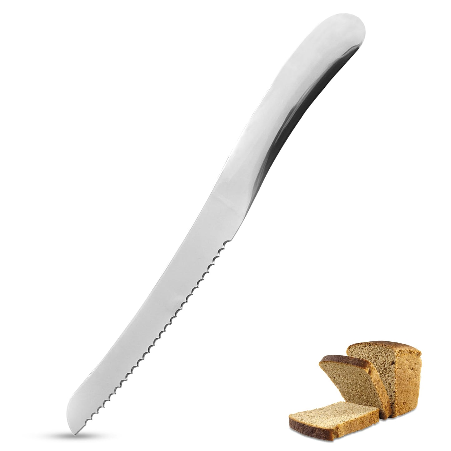 Stainless Steel Bread Knife – Serrated Knife for Homemade Bread, Sourdough & Baguettes | Precision Cutter for Even Slices