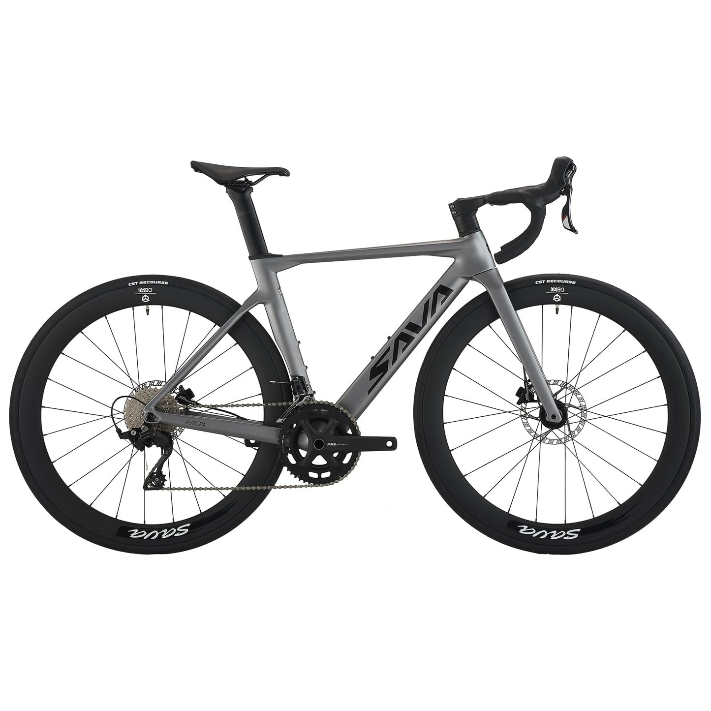 SAVADECK A7L Carbon Road Bike, T800 Carbon Fiber Frame 700C Racing Bicycle with Shimano 105 R7100 24 Speed Groupset and Hydraulic Disc Brake, Ultra-Light Carbon Bike for Man and Women(Grey,47cm)