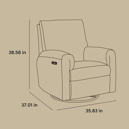 Storkcraft Sorrento Deluxe Power Recliner Swivel Glider – Premium Electronic Nursery Rocking Chair, Oeko-TEX 100 Certified, Includes Dual-USB Charging Port with USB-A & USB-C (Ivory Basketweave)