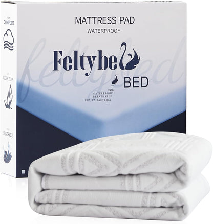Queen Size Mattress Protector, 3D Air Fabric Skin Friendly Waterproof Noiseless Cover for 6-15 inches Mattress