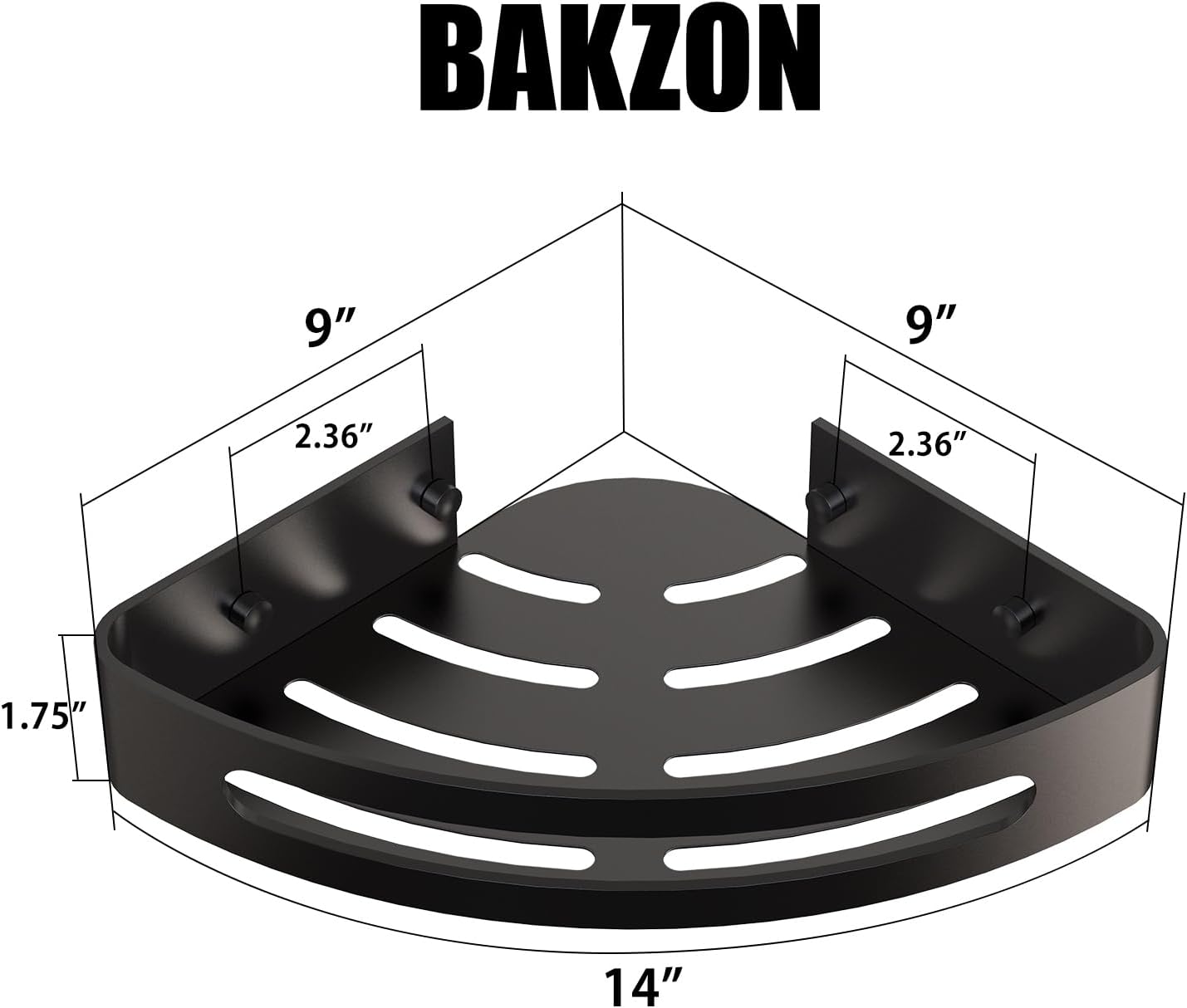 2 Pack, Bakzon Corner Shower Caddy, Shower Shelf Corner No Drilling Bathroom Shower Organizer Storage Rack Adhesive
