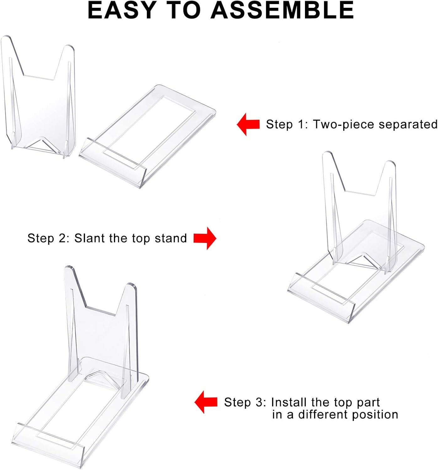 Zonon Acrylic Plate Stands, 20 Pieces, Clear Mini Easels for Displaying Pictures or Plates, Home Office Decoration