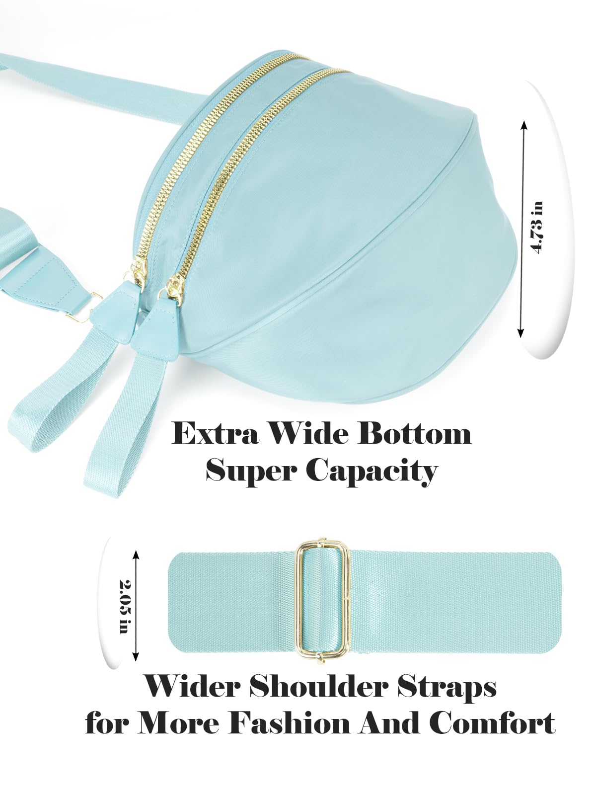 Pure Colour Crossbody Bag Bum Bag for Women,Spacious Purse Fanny Packs Belt Bag,Oversized Bum Bag (Colour Bum Bag-Beige)