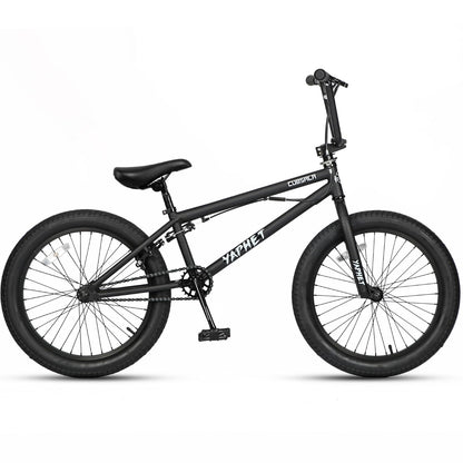 cubsala Freestyle BMX Bike, 20 Inch Yaphet Bicycle for Teen Youth Beginner Adult Riders, Bike with 360° Rotating Handlebar and 4 pegs, Color Black