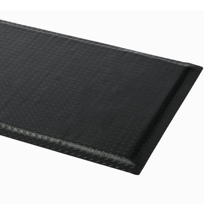 GOOFCXO 3 x 7 FT Anti Fatigue Mats Industrial 15/16 Inch Thick Soft Sponge Ergonomic Mat Durable Heavy Duty Diamond Plate for Standing Non Slip Industrial Grade Floor Mat for Leg & Back Pain Black