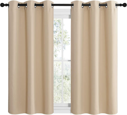 NICETOWN Room Darkening Curtains - Thermal Insulated Grommet Draperies, Biscotti Beige, 2 Panels (W42 x L48)