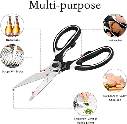 Multipurpose Kitchen Scissors, Left and Right Handed Kitchen Shears, Stainless Steel Blades, Kitchen Gadgets