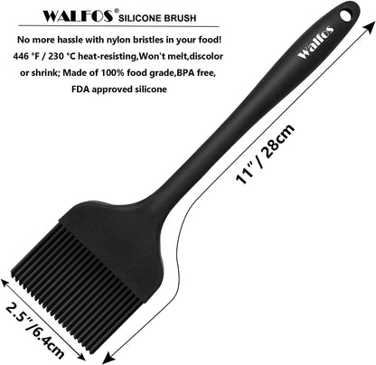 WALFOS Extra Large Silicone Basting Pastry Brush - 2.5 inch Wide Bristle Brush for BBQ Grill Baking Kitchen Cooking