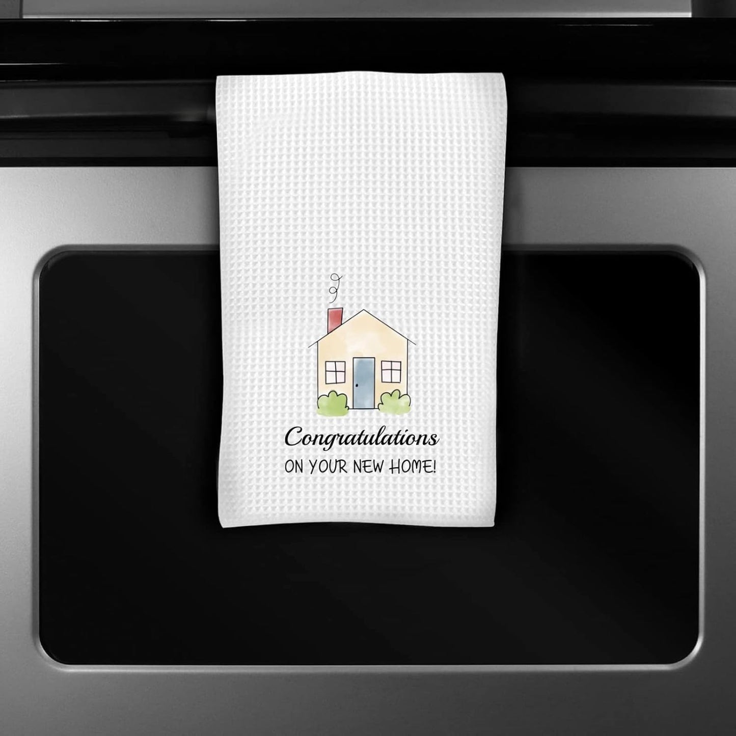 ZJXHPO New Home Kitchen Tea Towel, Congratulations On Your New Home Dish Towel, Housewarming Gift