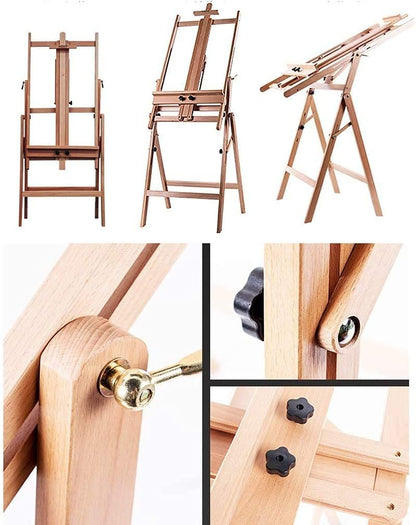 ERoomQ Artist Easel Indoor Canvas Ad Display Shelf Easels Painting Easel Wood Painting Stand Large Multifunction Profession Studio Easel Box Easel