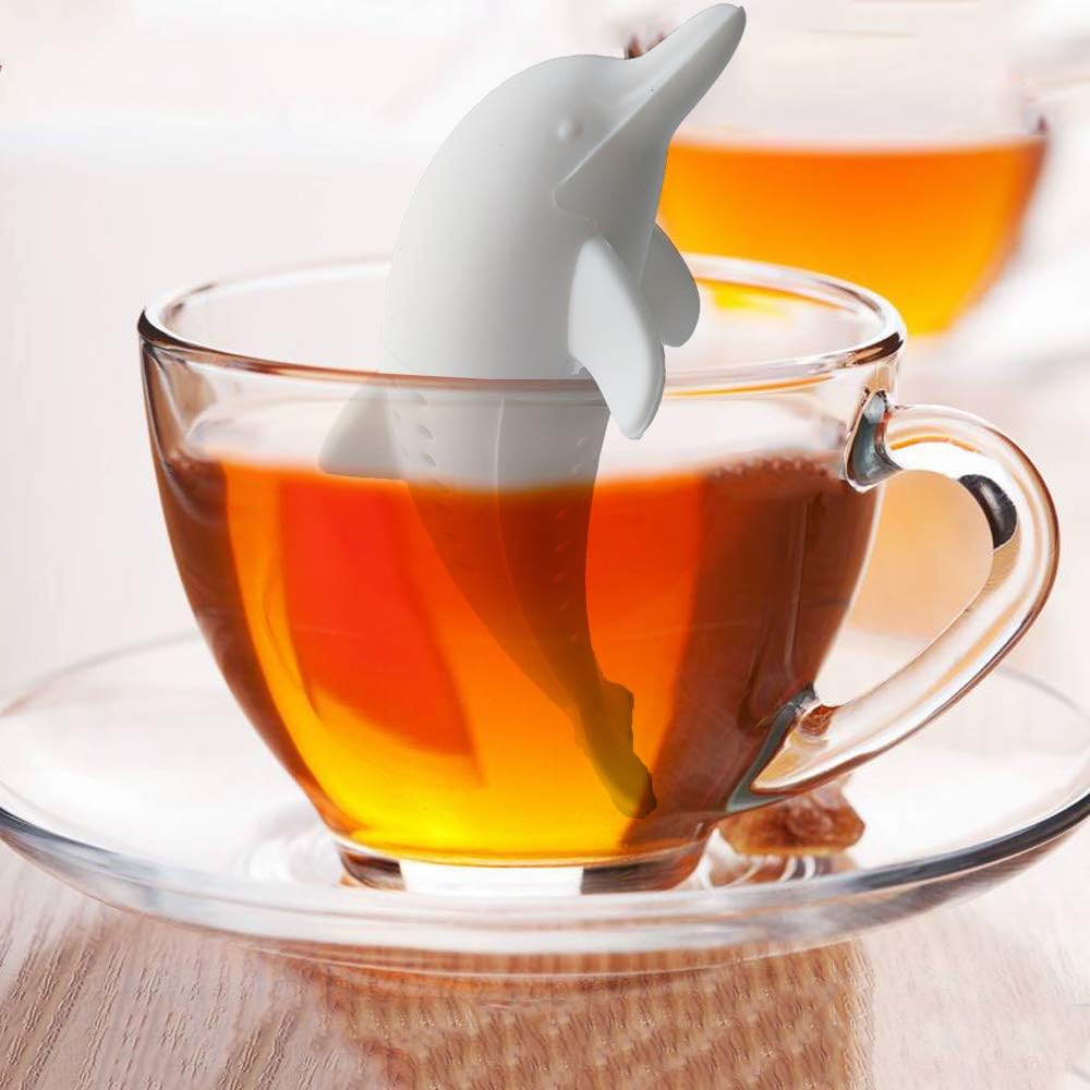 Dolphin Tea Infuser, Cute Animal Loose Leaf Tea Strainer, 4-pack for Enjoyable Tea Times
