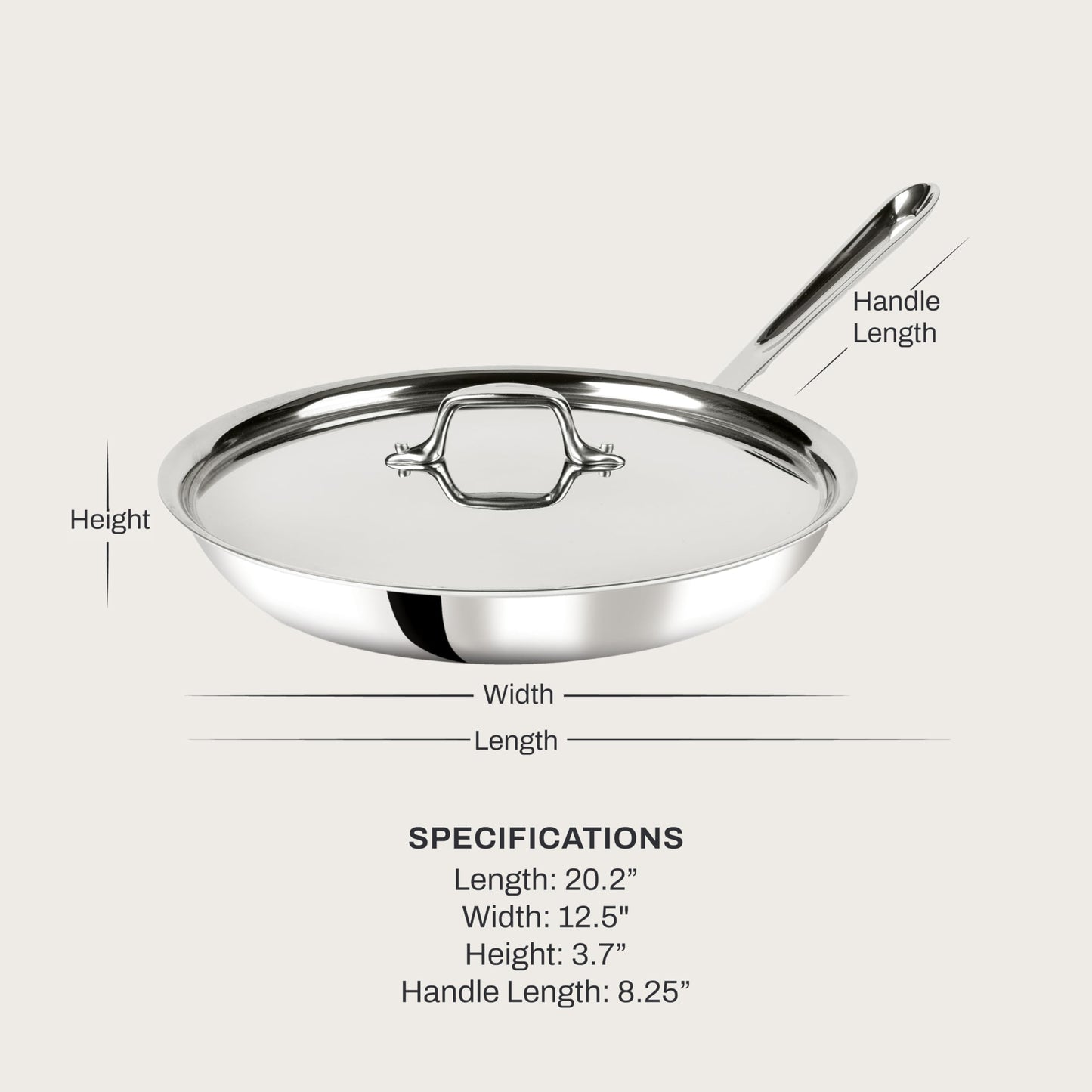 All-Clad D3® Stainless Steel 12 inch Frying Pan With Lid- Made in the USA- The Original Bonded Professional Cookware- Oven Safe & Induction Compatible