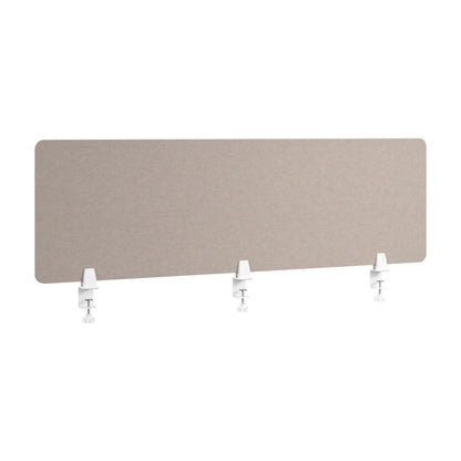 Bush Business Furniture 58W Desktop Privacy Screen in Warm Beige, Desk Mounted Office Partition with Acoustic Sound Dampening Panel