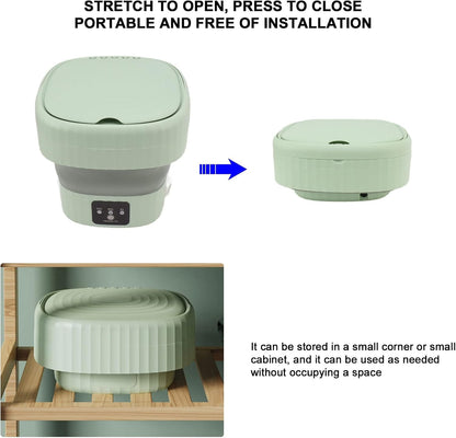 Portable Washing Machine - Foldable Mini Washer with Spin Dryer for Underwear, Baby Clothes, Small Items, Travel