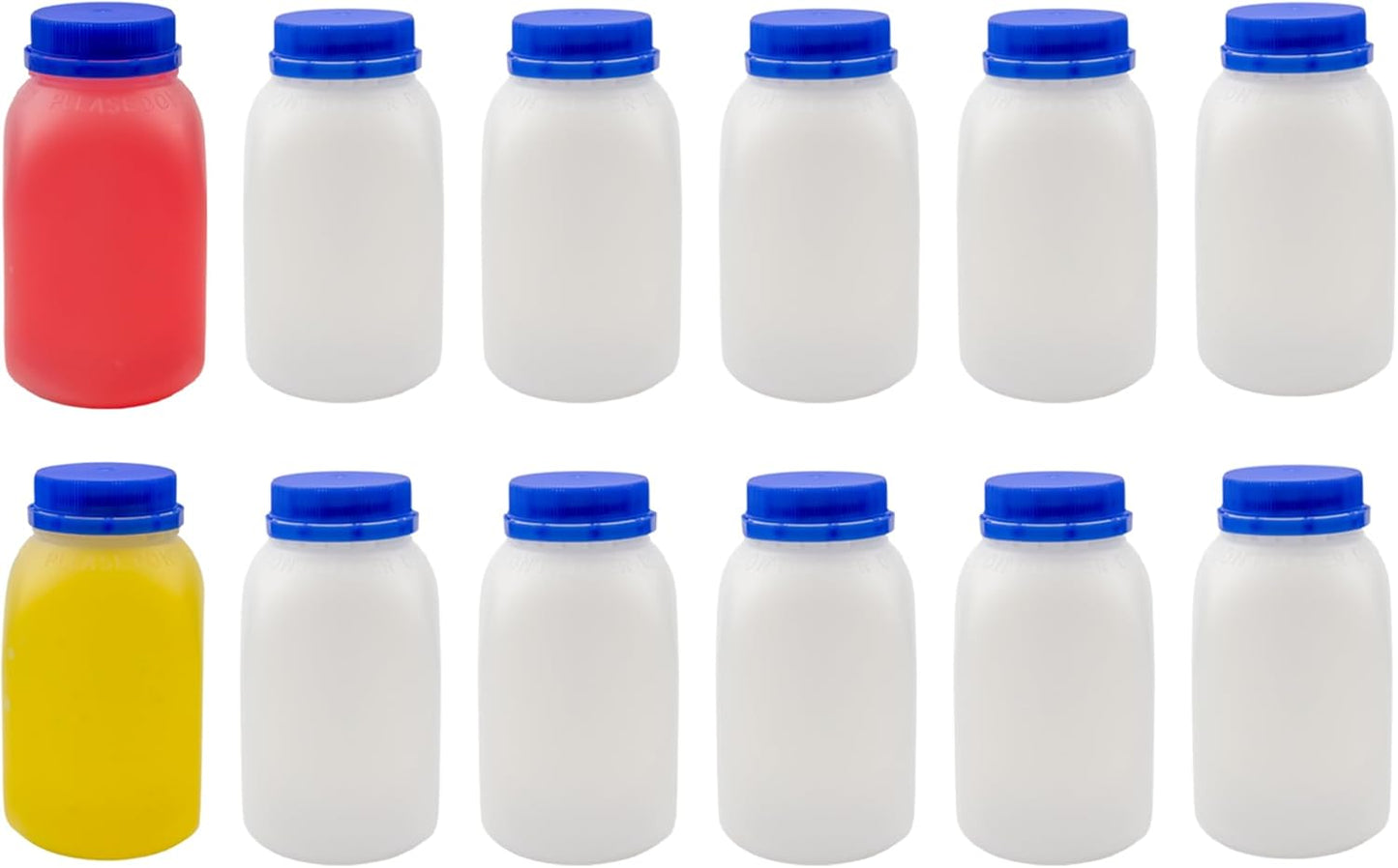 12-Pack 8-Ounce Cornucopia Brands of Plastic Milk Bottles, BPA-Free, Dishwasher-Safe, Multi-Use for Milk, Juice