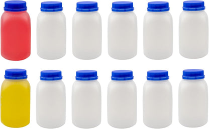 12-Pack 8-Ounce Cornucopia Brands of Plastic Milk Bottles, BPA-Free, Dishwasher-Safe, Multi-Use for Milk, Juice