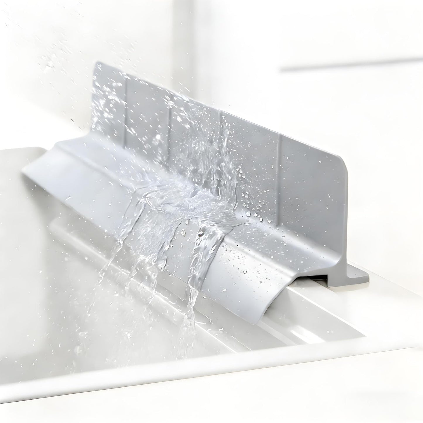23-inch Silicone Sink Splash Guard - Strong Suction Water Barrier for RV Sinks, Pet Bathing,and Small Kitchens - Self-Draining Design, Dishwasher-Safe
