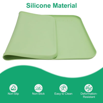 EEEKit Silicone Mat for Crafts, 23.6" x 15.7" Painting Mat with Raised Sides to Stay Tidy, Silicone Crafting Sheet for Crafts Creation, Green
