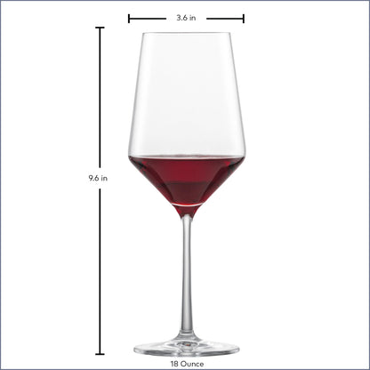 ZWIESEL GLAS Pure Cabernet Red Wine Glass (Set of 4), Graceful Wine Glasses for Red Wine, Dishwasher-Safe Tritan Crystal Glasses, Made in Germany (19 Ounce)