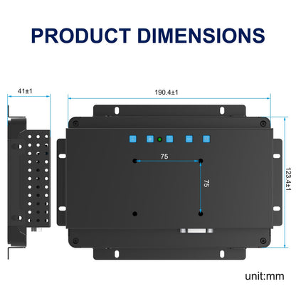 Bosunre 7 Inch Open Frame Touch Screen Monitor, 10-Point Capacitive Touch Display, 1024x600 Resolution, IP65 Industrial Monitor, Black Metal Housing, Open Bracket Mount for HMI Control Panels