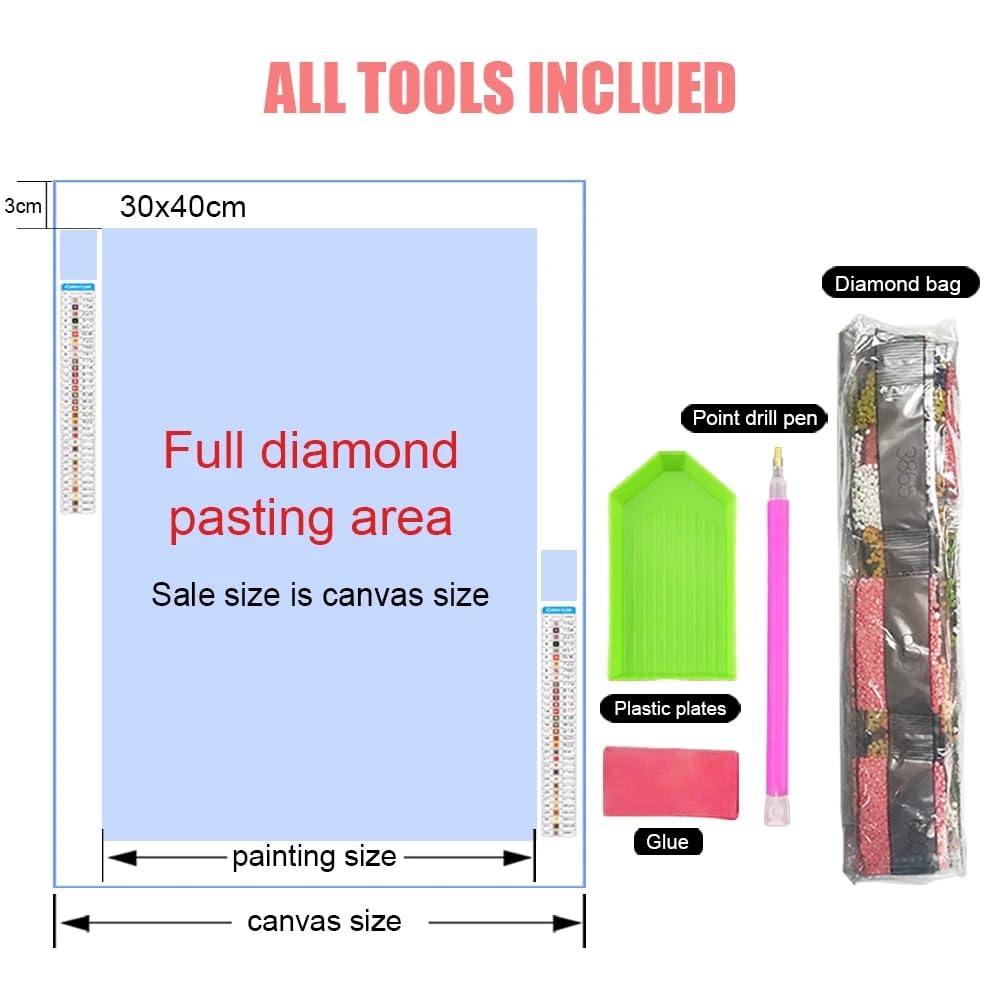 Generic DIY Diamond Art Painting by Numbers Black and White New York City Illustration Full Round Drill Diamond Mosaic Crystal Rhinestone Arts and Craft for Home Wall Decor 50x40cm(gr248)