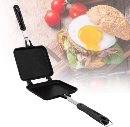 Double-Sided Non-stick Frying Pan, Grill Pan, Waffle Maker for Cake, Toast, Sandwich, Snack Griddle