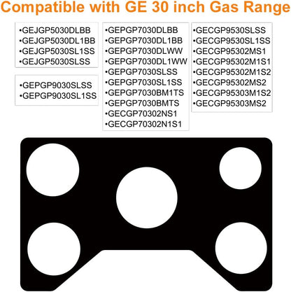 Compatible with GE 30 Inch Gas Range Protectors, Non-Stick Stove Protector, Washable Liner for JGP5030