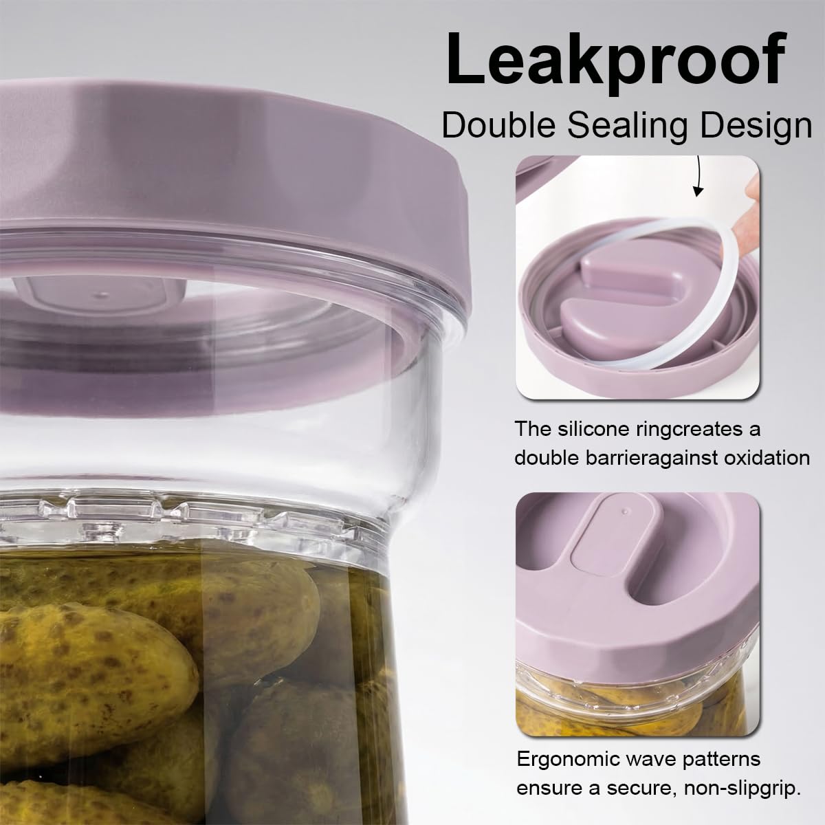 CUISITOOL Upgraded Pickle Jar with Strainer Flip, 38oz Tritan Airtight Pickle Juice Separator from Wet and Dry, BPA Free Olive Hourglass Jar for Jalapeno/Gherkin, Dishwasher Safe