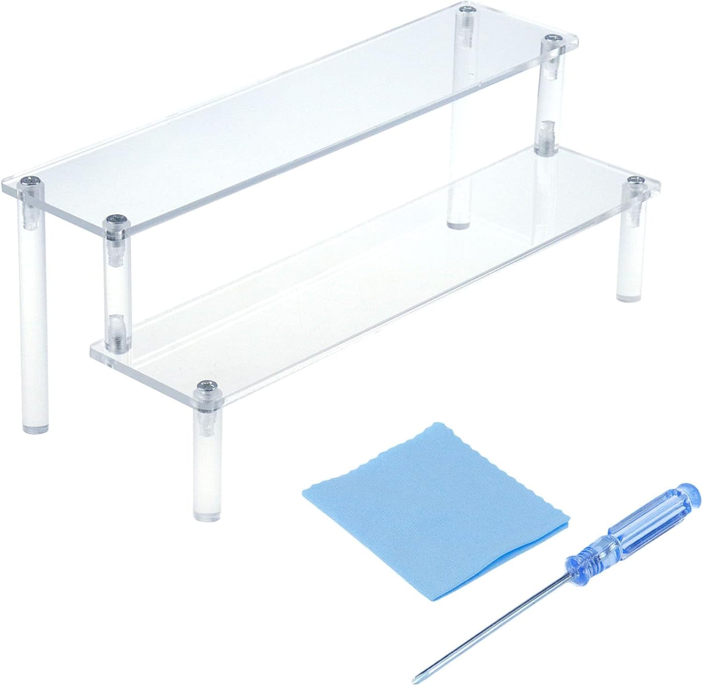 2 3.9-inch T Tulead Tiers Acrylic Riser Rectangular Display Riser Stand Tabletop Clear Display Riser Height Cupcake