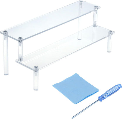 2 3.9-inch T Tulead Tiers Acrylic Riser Rectangular Display Riser Stand Tabletop Clear Display Riser Height Cupcake