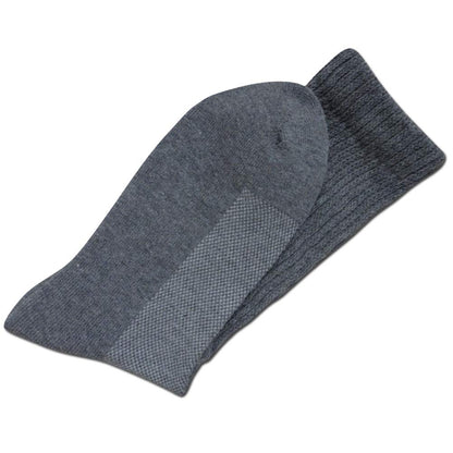 Well Knitting Diabetic Socks for Men & Women, Coolmax Medical Circulation Crew Mid Calf Socks with Seamless Toe, Non-Binding Top, and Padded Sole, 4 Pairs (Grey,L)