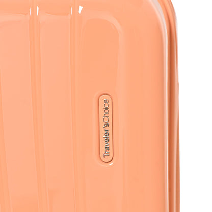 Traveler's Choice Phenom Hardside Spinner Luggage Set, TSA Lock, Tangerine, 3-Piece Set (21/25/29)