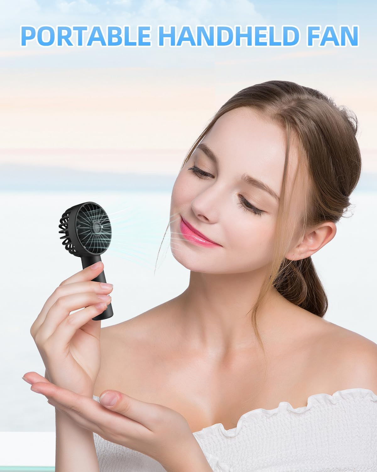 Portable Mini Fan, Handheld Fan, 1800mAh Small Hand Fan Battery Operated, Personal Makeup Lash Fan, Travel Fans USB