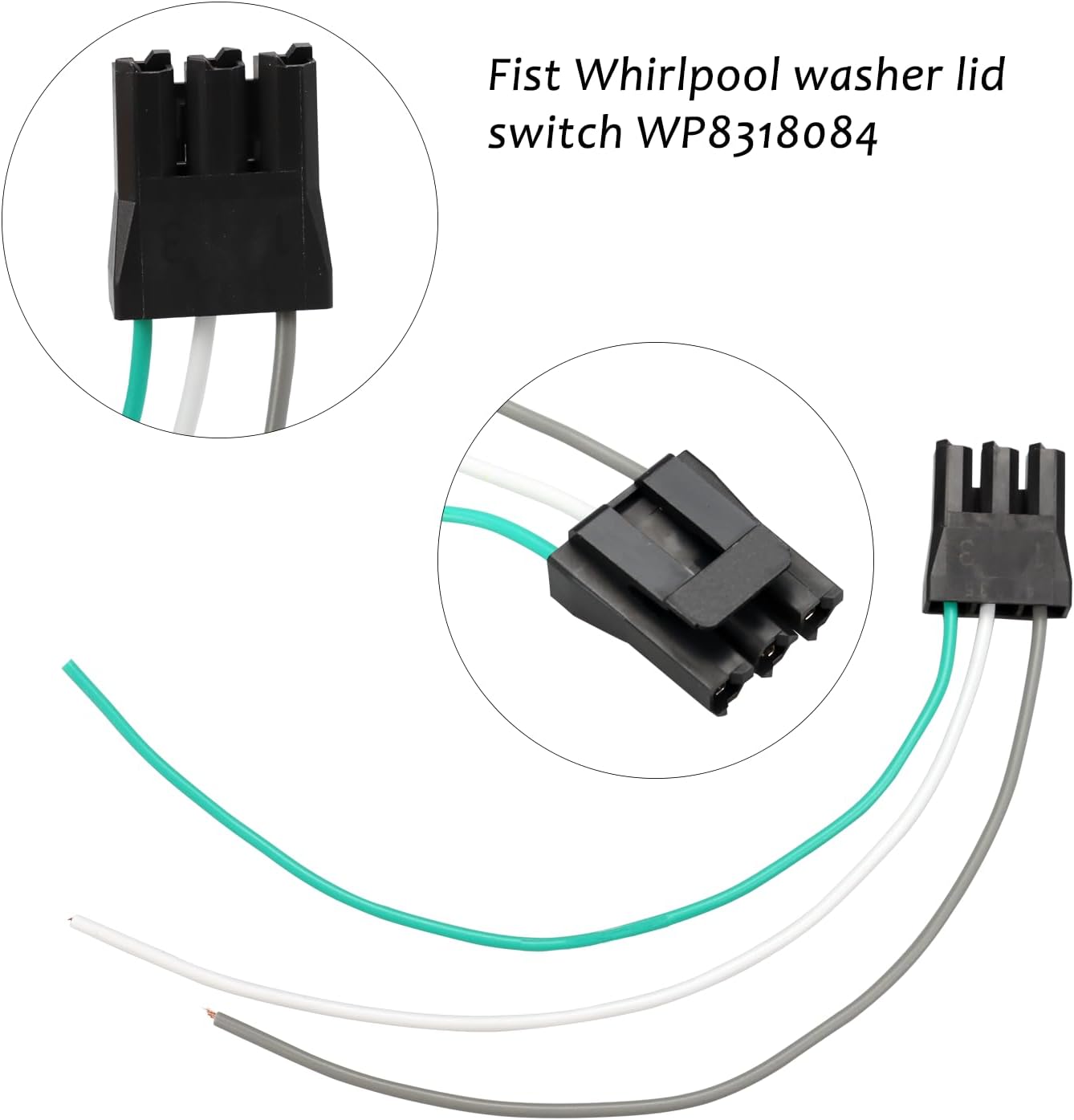 Lid Switch Connector Wire Harness for WP2172937, 2172937, AP6005924, 6005924, PS1173898